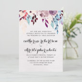 Invitation Mariage de fleurs d'aquarelle (Debout devant)