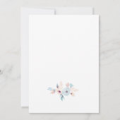 Invitation Mariage de fleurs d'aquarelle bleu et de pêche (Dos)