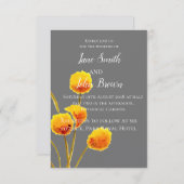Invitation mariage de fleurs d'aquarelle de Billy Button jaun (Devant / Derrière)