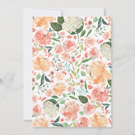 Invitation Mariage de fleurs d'aquarelle de printemps et de p (Dos)