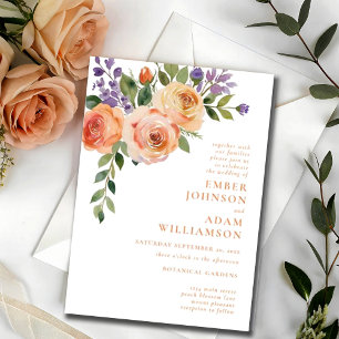 Invitation Mariage de fleurs d'aquarelle fleurie gras