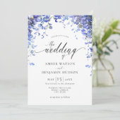 Invitation Mariage de fleurs d'aquarelle florale pourpre (Debout devant)