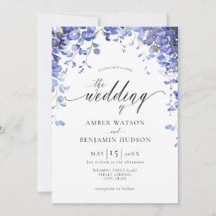 Invitation Mariage de fleurs d'aquarelle florale pourpre