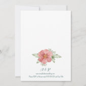Invitation Mariage de fleurs d'aquarelle rouge (Dos)
