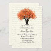 Invitation Mariage de fleurs d'arbre d'automne (Devant / Derrière)