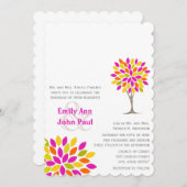 Invitation Mariage de fleurs d'arbre rustique rose orange cit (Devant / Derrière)