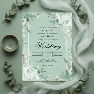 Invitation Mariage de fleurs d'arcade florale Sage