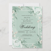 Invitation Mariage de fleurs d'arcade florale Sage (Devant)