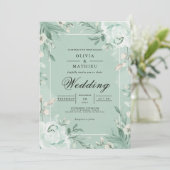 Invitation Mariage de fleurs d'arcade florale Sage (Debout devant)