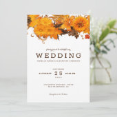 Invitation Mariage de fleurs d'automne (Debout devant)