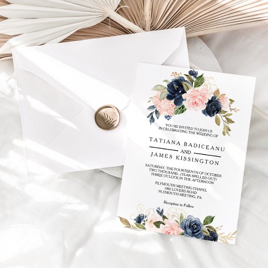 Invitation Mariage de fleurs d'automne