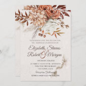 Invitation Mariage de fleurs d'automne (Devant / Derrière)