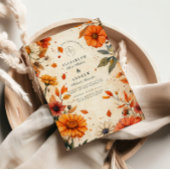 Invitation Mariage de fleurs de automne rustique