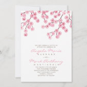 Invitation Mariage de fleurs de cerisier d'aquarelle (Devant)