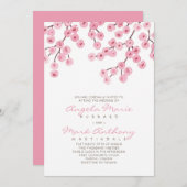 Invitation Mariage de fleurs de cerisier d'aquarelle (Devant / Derrière)