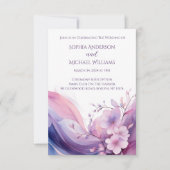 Invitation Mariage de fleurs de cerisier d'aquarelle (Devant)