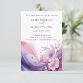 Invitation Mariage de fleurs de cerisier d'aquarelle (Debout devant)