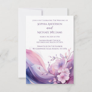 Invitation Mariage de fleurs de cerisier d'aquarelle