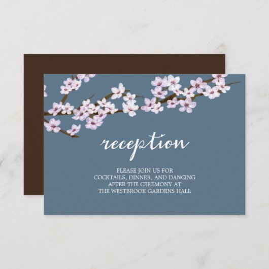 Invitation Mariage de fleurs de cerisier peint (Devant / Derrière)