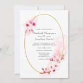 Invitation Mariage de fleurs de cerisier rose (Devant)