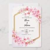 Invitation Mariage de fleurs de cerisier rose (Devant)