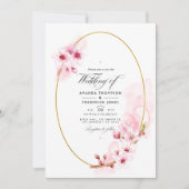 Invitation Mariage de fleurs de cerisier rose (Devant)