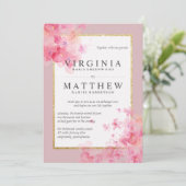 Invitation Mariage de fleurs de cerisier rose (Debout devant)