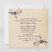 Invitation mariage de fleurs de cerisiers japonais monogramme (Dos)
