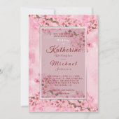 Invitation Mariage de fleurs de cerisiers roses (Devant)