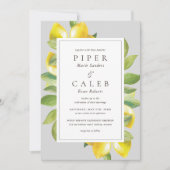 Invitation Mariage de fleurs de citron gris (Devant)