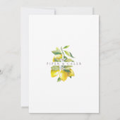 Invitation Mariage de fleurs de citron gris (Dos)