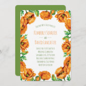 Invitation Mariage de fleurs de crapaud orange (Devant / Derrière)
