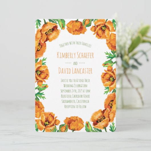Invitation Mariage de fleurs de crapaud orange (Debout devant)