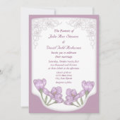 Invitation Mariage de fleurs de crocus pourpre printanière (Devant)