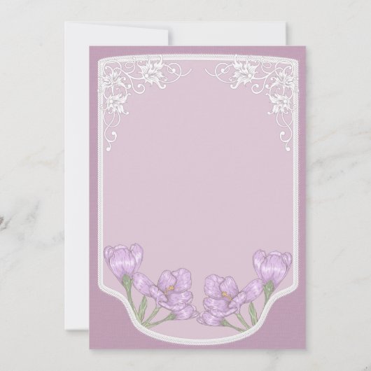 Invitation Mariage de fleurs de crocus pourpre printanière (Dos)