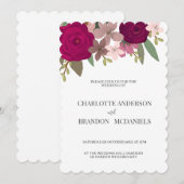 Invitation Mariage de fleurs de jardin bourguignonne moderne (Devant / Derrière)