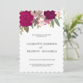 Invitation Mariage de fleurs de jardin bourguignonne moderne (Debout devant)