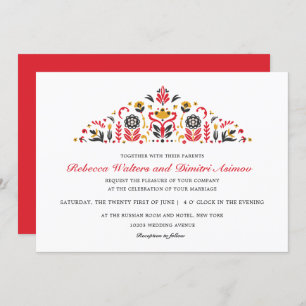 Invitation Mariage de fleurs de Khokhloma
