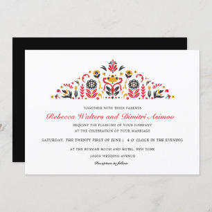 Invitation Mariage de fleurs de Khokhloma