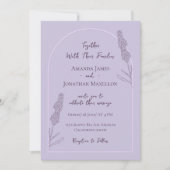 Invitation Mariage de fleurs de lavande simple et élégant (Devant)