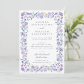Invitation Mariage de fleurs de lavande violet de printemps c (Debout devant)