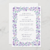 Invitation Mariage de fleurs de lavande violet de printemps c (Devant / Derrière)