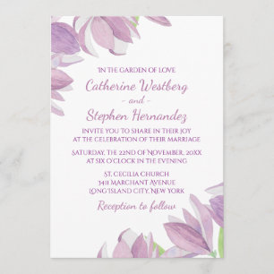 Invitation Mariage de fleurs de lavande violette de couleur d