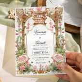 Invitation Mariage de fleurs de Lotus Oriental Rosé