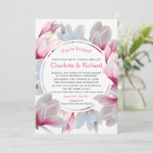 Invitation Mariage de fleurs de Magnolia rose du sud (Debout devant)