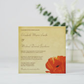 Invitation Mariage de fleurs de pavot rouge (Debout devant)