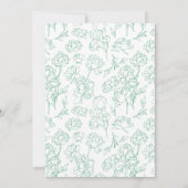 Invitation Mariage de fleurs de pivoines à main verte (Dos)