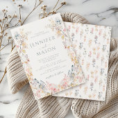 Invitation Mariage de fleurs de prairie rustique