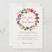 Invitation Mariage de fleurs de prés pourpre jaune moutarde d (Devant)