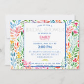 Invitation Mariage de Fleurs de Printemps à l'Aquarelle Récep (Devant)